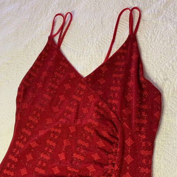 Lycra Red Dress, Size Large. - Picture 2 of 9